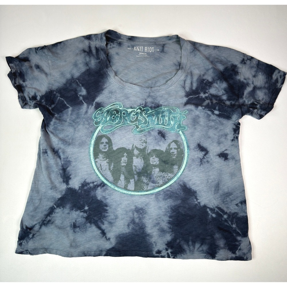 Knit Riot Aerosmith Band Tee Tie Dye Graphic‎ Print T-Shirt Medium